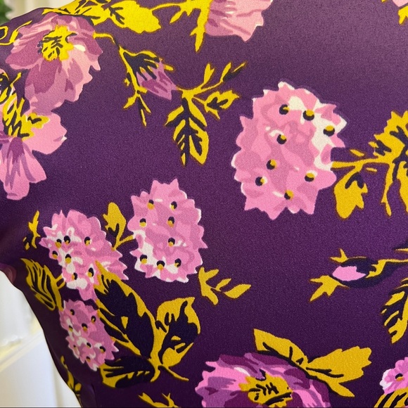 Laura Byrnes Grace Pink and Purple Floral 50s Style Dress - Picture 11 of 16